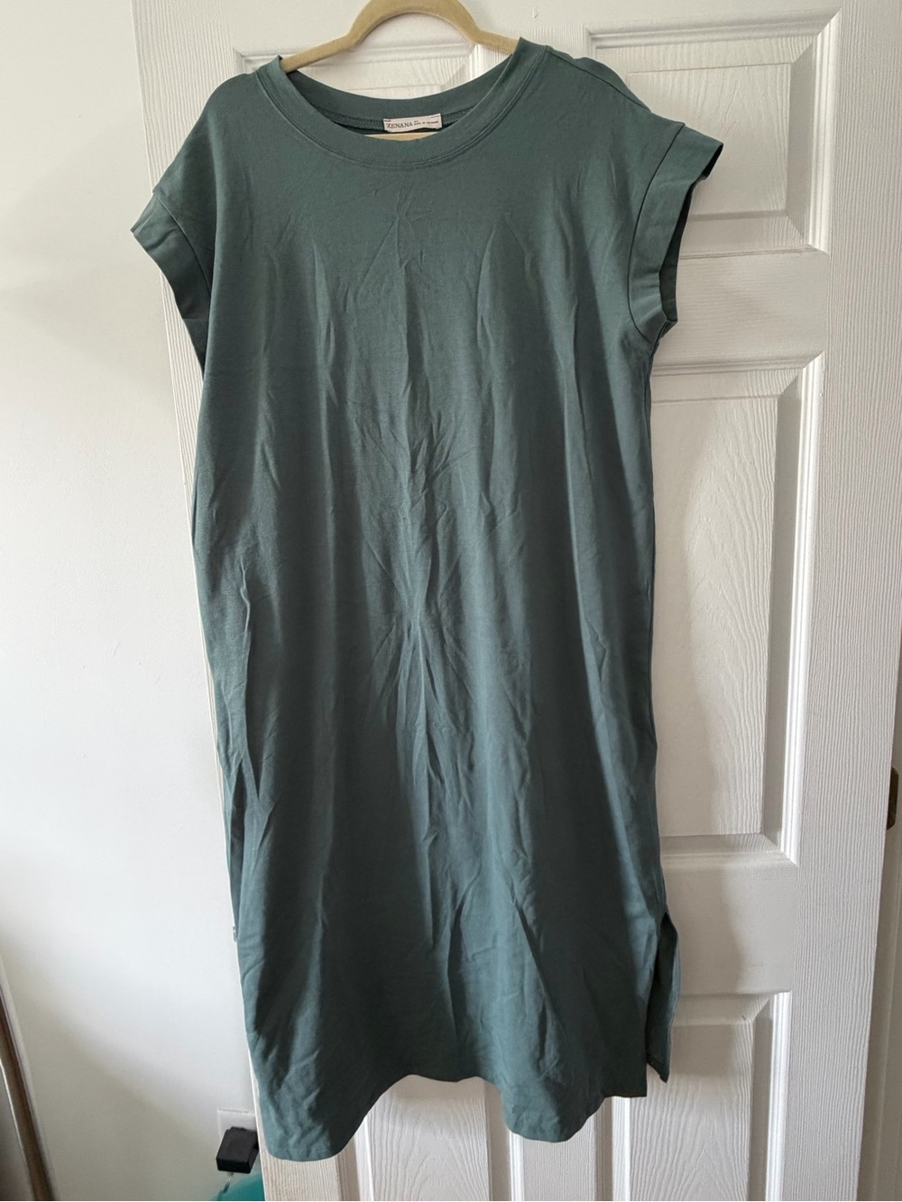Zenana Outfitters Relaxed Midi Dress in Dusty Teal
